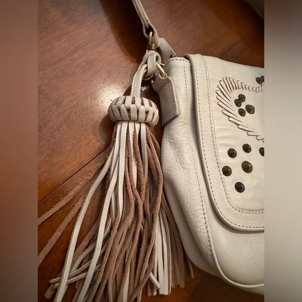 The "Anything you want it to be" Bixi Awotan Bag bone studded leather crossbody - Picture 3 of 16